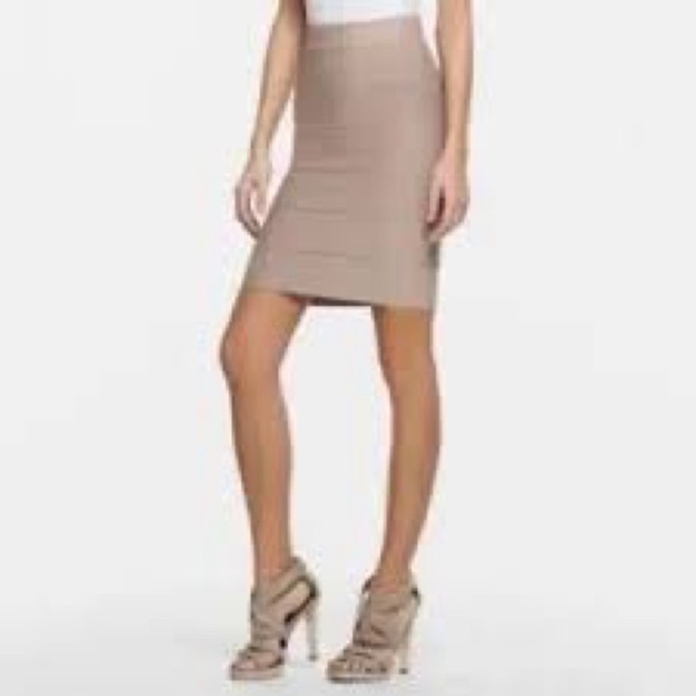 BCBGMAXAZRIA Tan Pencil Skirt - Picture 2 of 4